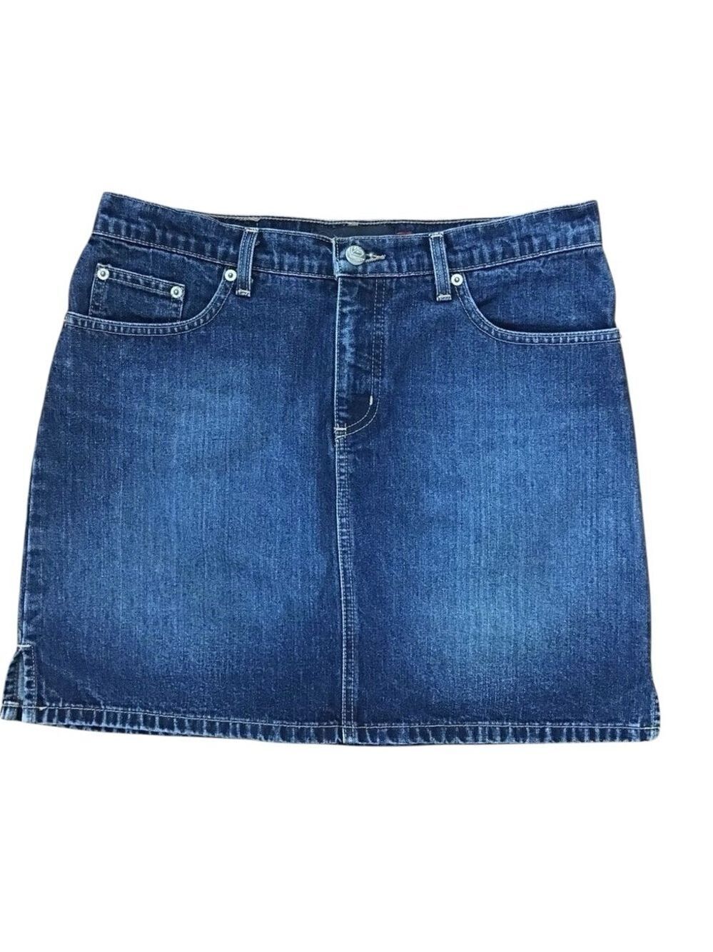 ROXY Quicksliver jeans denim mini skirt western style size 9 100% cotton denim
